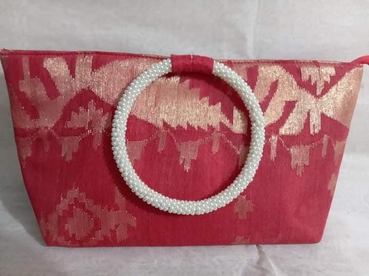 Jamdani Purse (Golden Red)